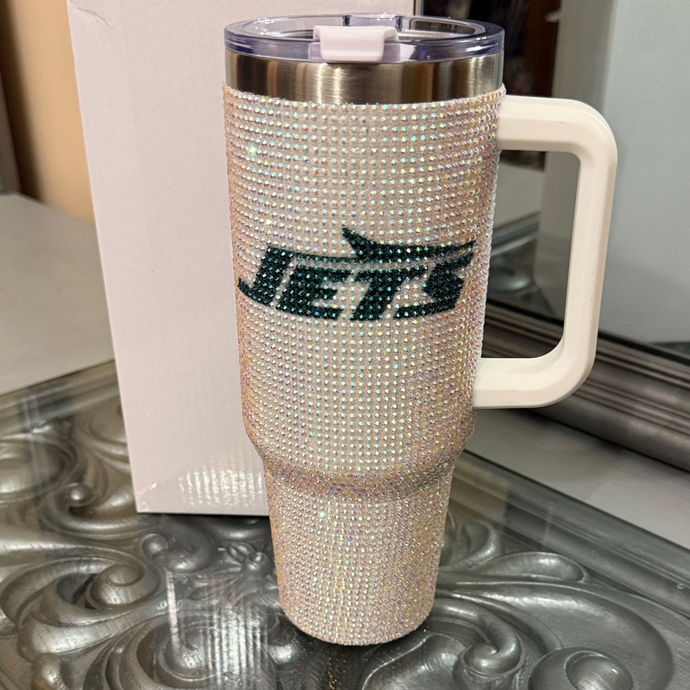 Jets New York Tumbler Bling Logo Officially Licensed The Memory Company